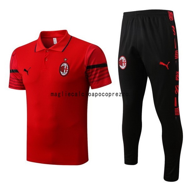 Set Completo Polo AC Milan 2022 2023 Rosso Nero