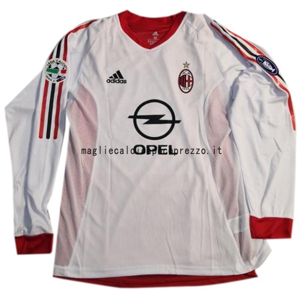 Seconda Manica lunga AC Milan Retro 2002 2003 Bianco