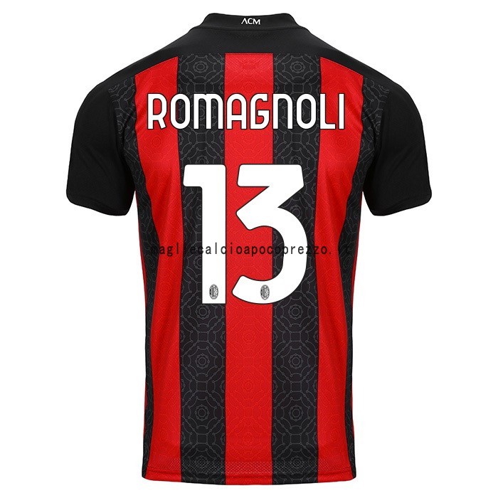 NO.13 Romagnoli Prima Maglia AC Milan 2020 2021 Rosso