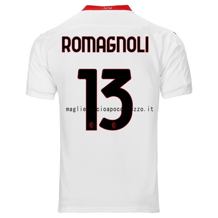 NO.13 Romagnoli Seconda Maglia AC Milan 2020 2021 Bianco