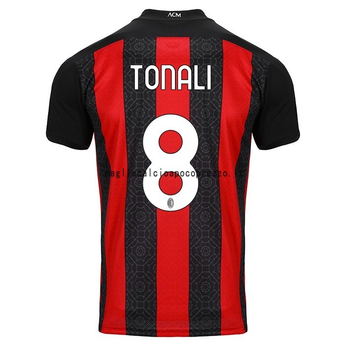 NO.8 Tonali Prima Maglia AC Milan 2020 2021 Rosso