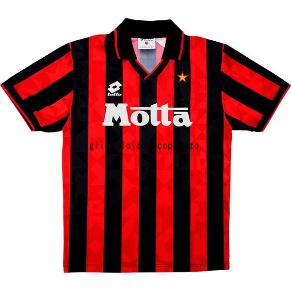Prima Maglia AC Milan Rétro 1993 1994 Nero Rosso