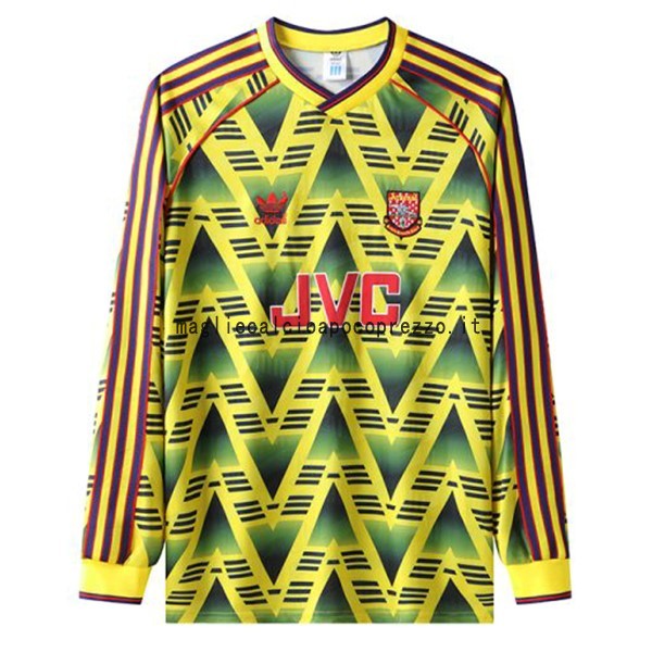 Seconda Manica lunga Arsenal Retro 1991 1993 Giallo