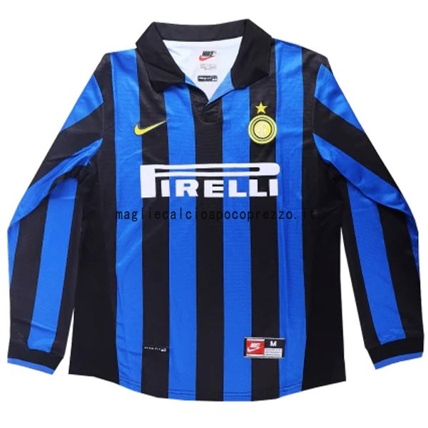 Prima Manica lunga Inter Milán Retro 1998 1999 Blu