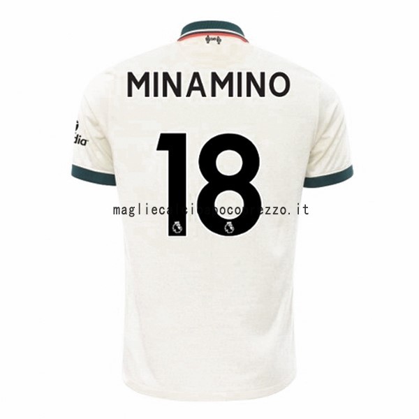 NO.18 Minamino Seconda Maglia Liverpool 2021 2022 Bianco