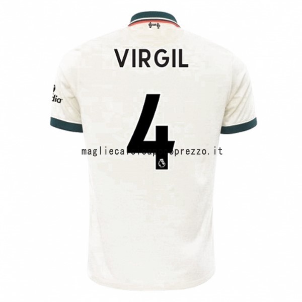 NO.4 Virgil Seconda Maglia Liverpool 2021 2022 Bianco