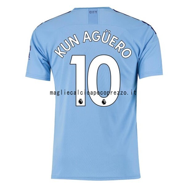 NO.10 Kun Aguero Prima Maglia Manchester City 2019 2020 Blu