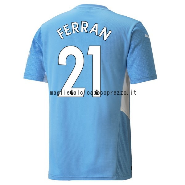 NO.21 Ferran Prima Maglia Manchester City 2021 2022 Blu