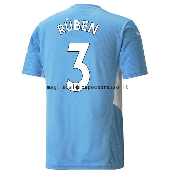 NO.3 Rúben Prima Maglia Manchester City 2021 2022 Blu