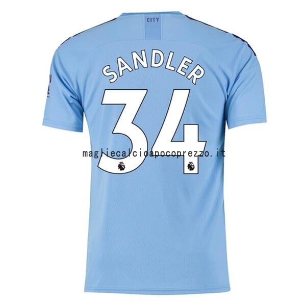 NO.34 Sandler Prima Maglia Manchester City 2019 2020 Blu