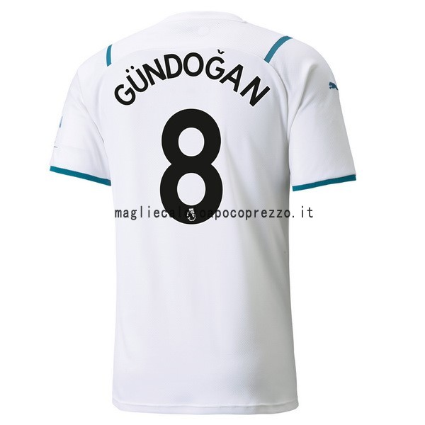 NO.8 Gundogan Seconda Maglia Manchester City 2021 2022 Bianco
