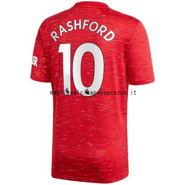 NO.10 Rashford Prima Maglia Manchester United 2020 2021 Rosso