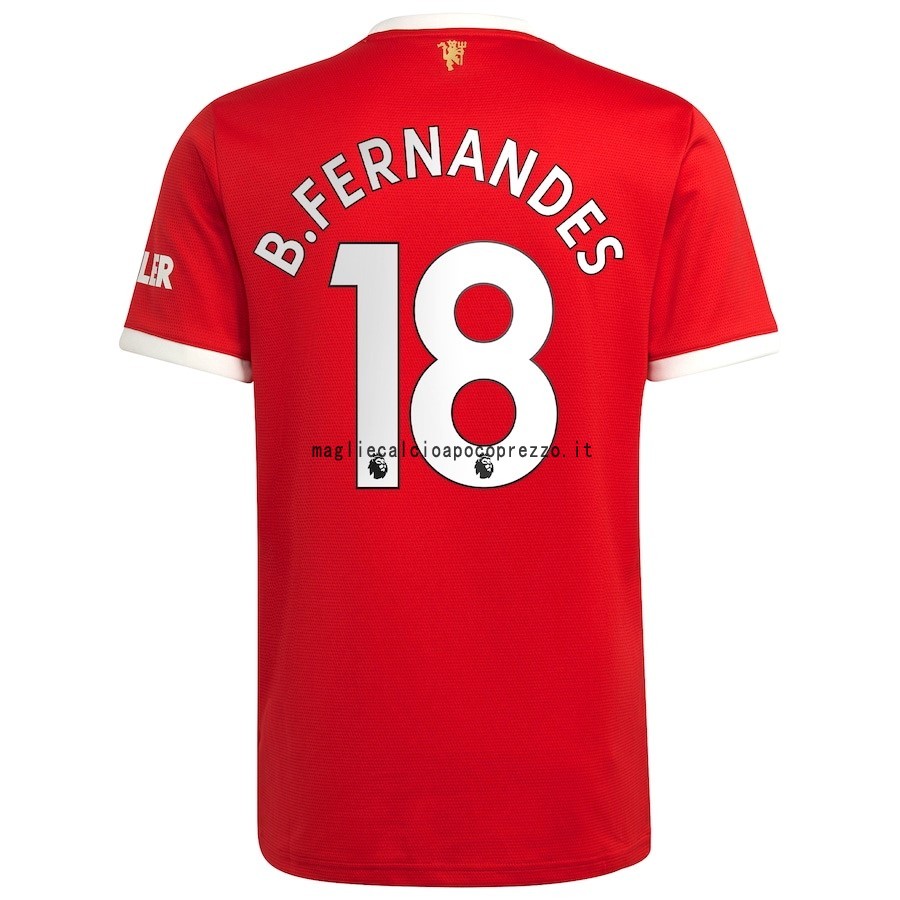 NO.18 B. Fernandes Prima Maglia Manchester United 2021 2022 Rosso