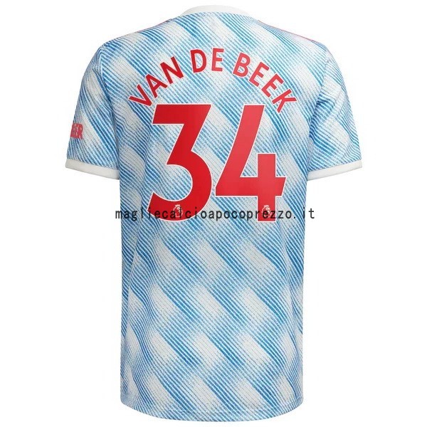 NO.34 Van De Beek Seconda Maglia Manchester United 2021 2022 Blu