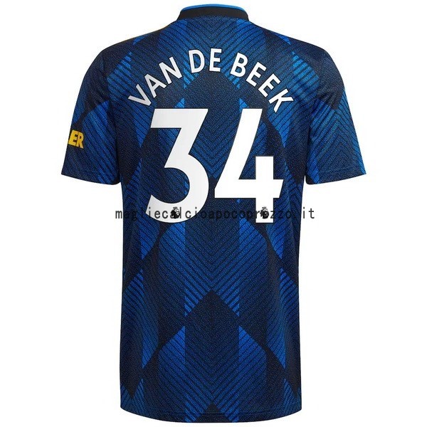 NO.34 Van De Beek Terza Maglia Manchester United 2021 2022 Blu