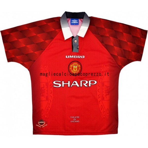 Prima Maglia Manchester United Stile rétro 1996 1997 Rosso
