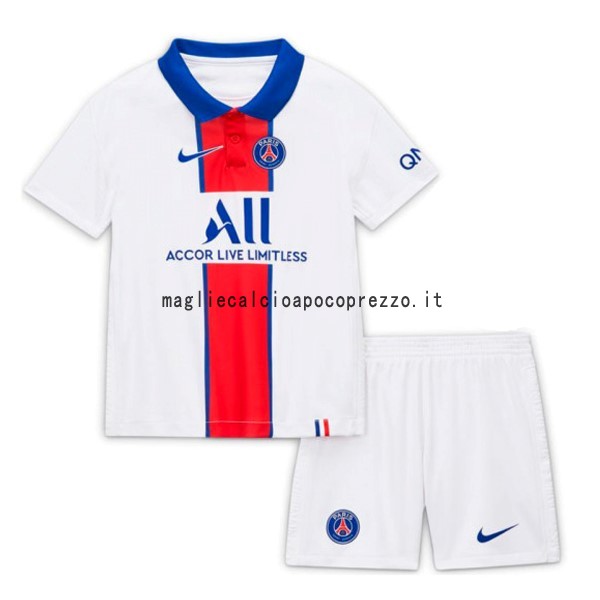 Seconda Conjunto De Bambino Paris Saint Germain 2020 2021 Bianco