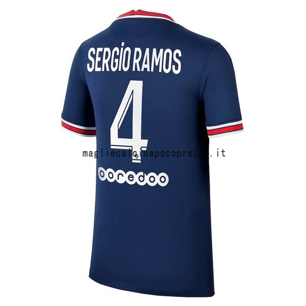 NO.4 Sergio Ramos Prima Maglia Paris Saint Germain 2021 2022 Blu