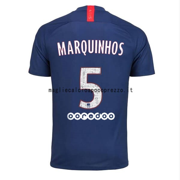 NO.5 Marquinhos Prima Maglia Paris Saint Germain 2019 2020 Blu