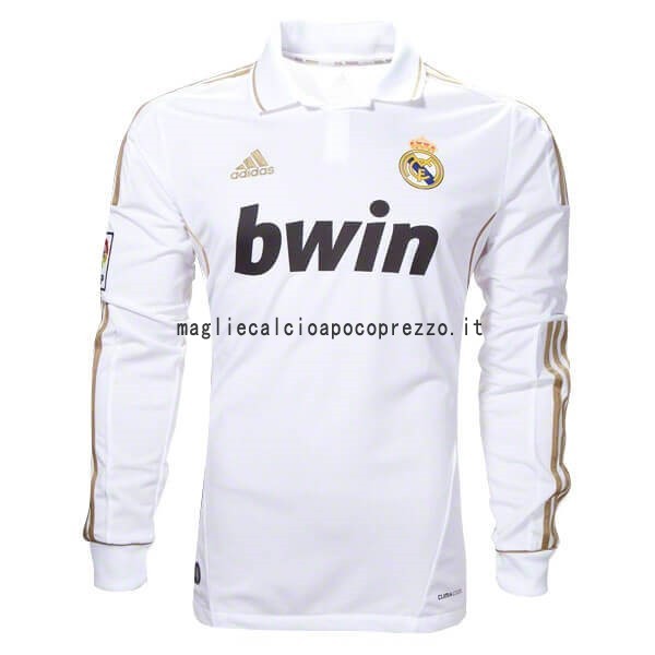 Prima Manica lunga Real Madrid Stile rétro 2011 2012 Bianco