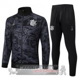 Set Completo Lunga Zip Giacca Corinthians Paulista 2025 2026 Grigio Nero Set Completo Lunga Zip Giacca Corinthians Paulista 2025 2026 Grigio Nero
