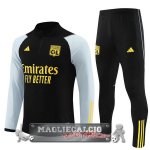 Lyon Insieme Completo Grigio Nero Felpa Da Allenamento 2023-24 Lyon Insieme Completo Grigio Nero Felpa Da Allenamento 2023-24