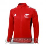 Lunga Zip Giacca Arsenal 2025 2026 Rosso Bianco Lunga Zip Giacca Arsenal 2025 2026 Rosso Bianco