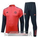 Set Completo Felpa Allenamento Formazione Bayern Munich 2025 2026 Rosso Grigio Set Completo Felpa Allenamento Formazione Bayern Munich 2025 2026 Rosso Grigio