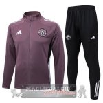 Set Completo Lunga Zip Giacca Manchester United 2025 2026 Purpureo Nero Set Completo Lunga Zip Giacca Manchester United 2025 2026 Purpureo Nero