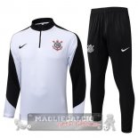 Set Completo Felpa Allenamento Formazione Corinthians Paulista 2025 2026 Bianco Nero Set Completo Felpa Allenamento Formazione Corinthians Paulista 2025 2026 Bianco Nero