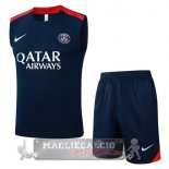 Set Completo Maglia Senza Maniche Formazione Paris Saint Germain 2025 2026 Blu Navy Rosso Set Completo Maglia Senza Maniche Formazione Paris Saint Germain 2025 2026 Blu Navy Rosso