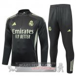 Set Completo Felpa Allenamento Formazione Bambino Real Madrid 2025 2026 Grigio Verde Set Completo Felpa Allenamento Formazione Bambino Real Madrid 2025 2026 Grigio Verde