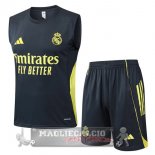 Set Completo Maglia Senza Maniche Formazione Real Madrid 2025 2026 Grigio Giallo Set Completo Maglia Senza Maniche Formazione Real Madrid 2025 2026 Grigio Giallo