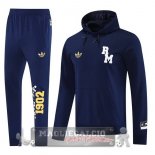 Set Completo Felpa Cappuccio Real Madrid 2025 2026 Blu Navy Set Completo Felpa Cappuccio Real Madrid 2025 2026 Blu Navy