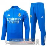 Set Completo Felpa Allenamento Formazione Bambino Real Madrid 2025 2026 Blu Bianco Set Completo Felpa Allenamento Formazione Bambino Real Madrid 2025 2026 Blu Bianco