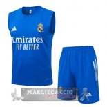 Set Completo Maglia Senza Maniche Formazione Real Madrid 2025 2026 Blu Bianco Set Completo Maglia Senza Maniche Formazione Real Madrid 2025 2026 Blu Bianco