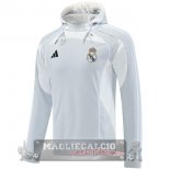 Felpa Cappuccio Real Madrid 2025 2026 Grigio Bianco Felpa Cappuccio Real Madrid 2025 2026 Grigio Bianco