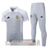 Real Madrid Grigio Bianco Maglia POLO Set Completo 2025 2026 Real Madrid Grigio Bianco Maglia POLO Set Completo 2025 2026