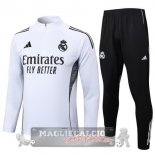 Set Completo Felpa Allenamento Formazione Real Madrid 2025 2026 Bianco I Nero Set Completo Felpa Allenamento Formazione Real Madrid 2025 2026 Bianco I Nero