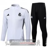 Set Completo Lunga Zip Giacca Real Madrid 2025 2026 Bianco Nero Set Completo Lunga Zip Giacca Real Madrid 2025 2026 Bianco Nero