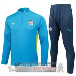 Set Completo Felpa Allenamento Formazione Manchester City 2024 2025 Blu Grigio Set Completo Felpa Allenamento Formazione Manchester City 2024 2025 Blu Grigio