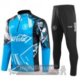 Set Completo Sudadera Formazione Bambino Napoli 2024 2025 Blu III Nero Set Completo Sudadera Formazione Bambino Napoli 2024 2025 Blu III Nero
