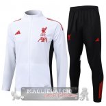 Set Completo Lunga Zip Giacca Liverpool 2025 2026 Bianco Nero Set Completo Lunga Zip Giacca Liverpool 2025 2026 Bianco Nero