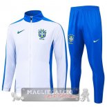 Set Completo Ropa Deportiva Con Cremallera Larga Brasilee 2024 Bianco Blu Set Completo Ropa Deportiva Con Cremallera Larga Brasilee 2024 Bianco Blu