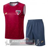 Set Completo Maglia Senza Maniche Formazione Sao Paulo 2025 2026 Rosso Grigio Set Completo Maglia Senza Maniche Formazione Sao Paulo 2025 2026 Rosso Grigio