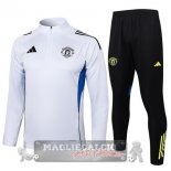 Set Completo Felpa Allenamento Formazione Manchester United 2025 2026 Bianco Nero Set Completo Felpa Allenamento Formazione Manchester United 2025 2026 Bianco Nero