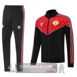 Set Completo Lunga Zip Giacca Manchester United 2025 2026 Nero Rosso Set Completo Lunga Zip Giacca Manchester United 2025 2026 Nero Rosso
