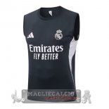 Maglia Formazione Senza Maniche Real Madrid 2025 2026 Grigio Navy Maglia Formazione Senza Maniche Real Madrid 2025 2026 Grigio Navy