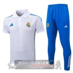 Real Madrid Bianco Blu Maglia POLO Set Completo 2025 2026 Real Madrid Bianco Blu Maglia POLO Set Completo 2025 2026