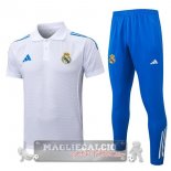 Real Madrid Bianco Blu Maglia POLO Set Completo 2025 2026 Real Madrid Bianco Blu Maglia POLO Set Completo 2025 2026